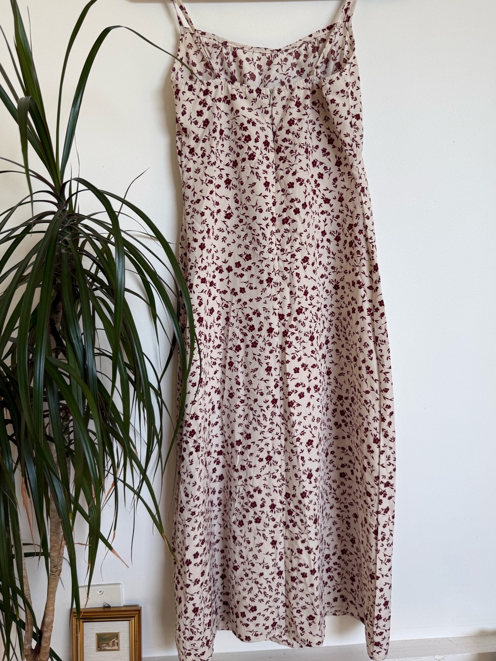 Women’s Cream Floral Midi Dress Cottage Milkmaid - Picture 4 of 4